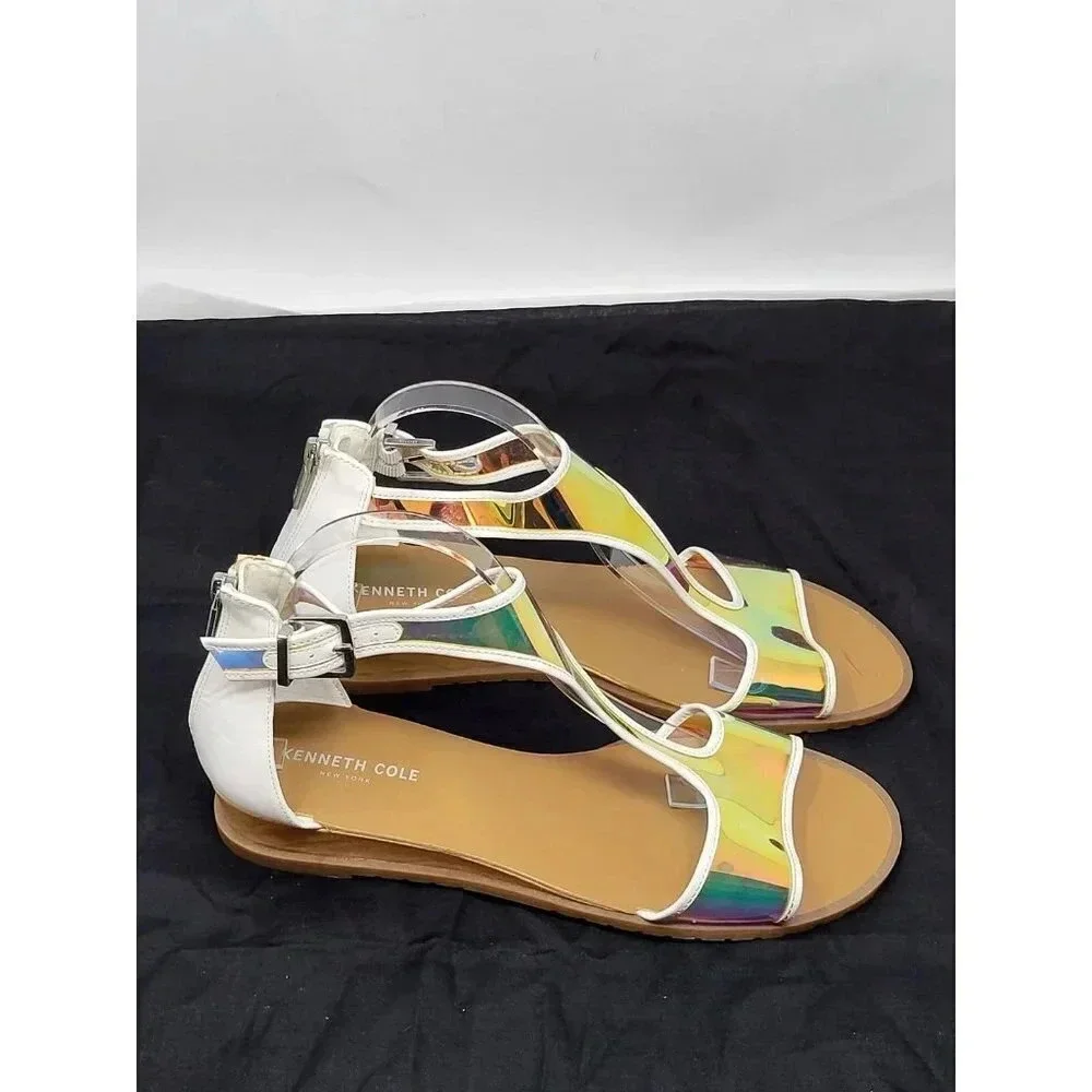 Kenneth Cole New York Women's Jenessa White Wedge Sandals size 10